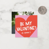 Moderne Rotes Herz Valentins Klassenzimmer Fotokar Mitteilungskarte (Vorderseite/Rückseite Beispiel)