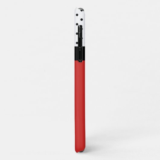 Moderne rotgefangene, weiße und schwarze Polka-Pun Case-Mate iPhone Hülle