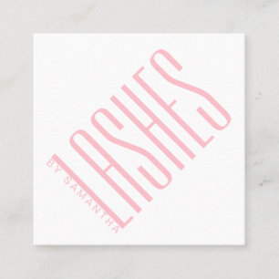 Moderne rötlich-rosa lasche dünne Typografie Quadratische Visitenkarte
