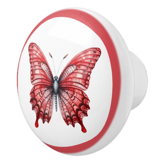 Moderne Rotschmetterlingsknöchel Keramikknauf (Rechts)