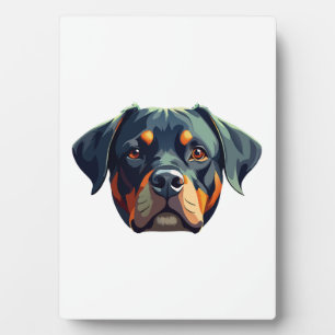 Moderne Rottweiler-Porträt � Fetter Vektor-Stil-Hu Fotoplatte