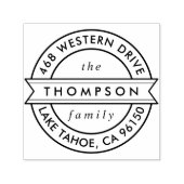 Moderne Round Banner-Rücksendeadresse Permastempel (Design)