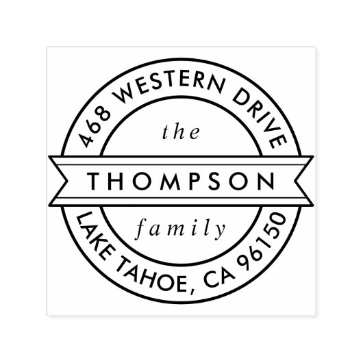 Moderne Round Banner-Rücksendeadresse Permastempel (Design)