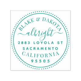 Moderne Round Elegante Verheiratete Sitzadresse Permastempel