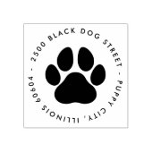 Moderne Round Pet Lover Paw Print Rücksendeadresse Gummistempel (Prägung)