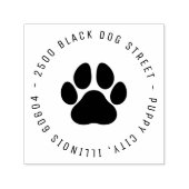 Moderne Round Pet Lover Paw Print Rücksendeadresse Permastempel (Design)