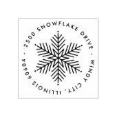 Moderne Round Winter Snowflake Holiday Address Gummistempel (Prägung)