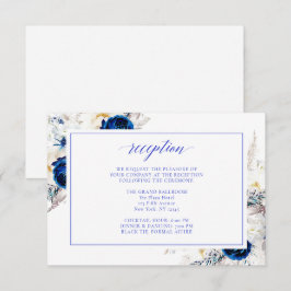 Moderne Royal Blue Floral Wedding Card Dankeskarte