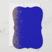 Moderne Royal Blue Gold Glitzer Bracket Wedding Einladung (Rückseite)