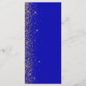 Moderne Royal Blue Gold Glitzer Edge Wedding Menükarte (Rückseite)