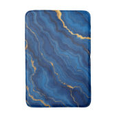 Moderne Royal Blue Gold Marble Collection Badematte (Vorderseite Vertikal)