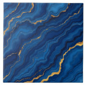 Moderne Royal Blue Gold Marble Collection Fliese (Vorderseite)