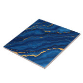 Moderne Royal Blue Gold Marble Collection Fliese (Seite)