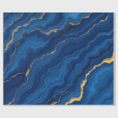 Moderne Royal Blue Gold Marble Collection Geschenkpapier (Flach)
