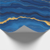 Moderne Royal Blue Gold Marble Collection Geschenkpapier (Ecke)
