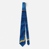 Moderne Royal Blue Gold Marble Collection Krawatte (Vorderseite)