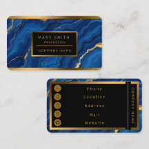 Moderne Royal Blue Gold Marble Collection