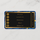 Moderne Royal Blue Gold Marble Collection Visitenkarte (Rückseite)