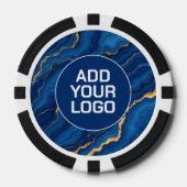 Moderne Royal Blue Gold Marmor Kollektion Pokerchips (Vorderseite)