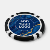 Moderne Royal Blue Gold Marmor Kollektion Pokerchips (Einzeln)