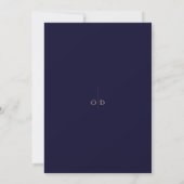 Moderne Royal Blue Gold Wedding Einladung (Rückseite)