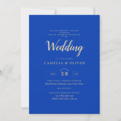 Moderne Royal Blue Monochrome Wedding Einladung (Vorderseite)