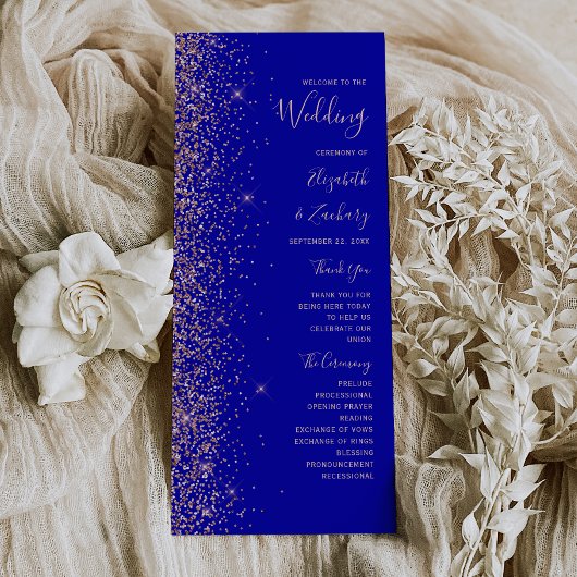 Moderne Royal Blue Rose Gold Glitzer Wedding