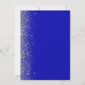 Moderne Royal Blue Silver Glitzer Edge Wedding Einladung (Rückseite)
