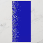 Moderne Royal Blue Silver Glitzer Edge Wedding Menükarte (Rückseite)