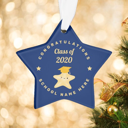 Moderne Royal Blue und Gold Abschluss Star Ornament