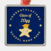 Moderne Royal Blue und Gold Abschluss Star Ornament Aus Metall (Vorne)