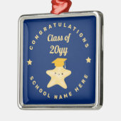 Moderne Royal Blue und Gold Abschluss Star Ornament Aus Metall (Links)