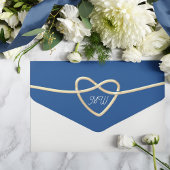 Moderne Royal Blue Wedding All In One Einladung