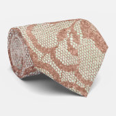 Moderne Royal Pink Rose Gold Powder Lace Mint Krawatte (Gerollt)
