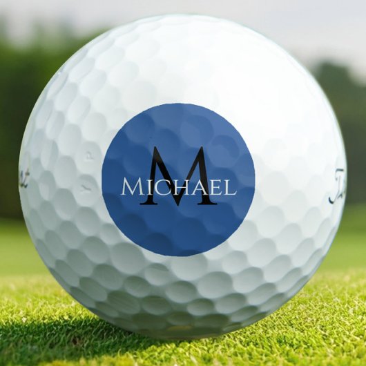 Moderne Royalblaue Monogramm-Anfertigung Golfball