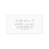Moderne RSVP-Adressenmarken für Silver Script Adressaufkleber (Vorne)