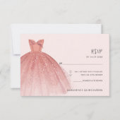 Moderne RSVP-Karte für 15. Geburtstag (Vorderseite)