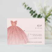 Moderne RSVP-Karte für 15. Geburtstag (Stehend Vorderseite)