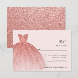 Moderne RSVP-Karte für 15. Geburtstag