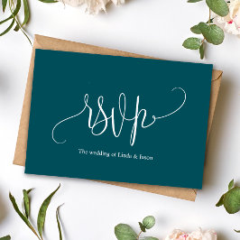 Moderne RSVP-Karte für Aquamarine Hochzeitessen Einladung