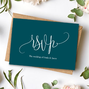 Moderne RSVP-Karte für Aquamarine Hochzeitessen Einladung