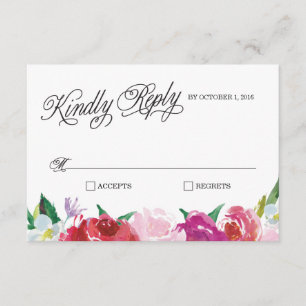 Moderne RSVP-Karte für Blumenwasser RSVP Karte