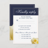 Moderne RSVP-Karte für das Hochzeitsmenü der Gelbe RSVP Karte (Vorne/Hinten)