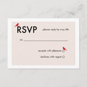 Moderne RSVP-Karte für Geburtstagssehen - Rot RSVP Karte