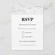 Moderne RSVP-Karte für Hochzeit in Marmor