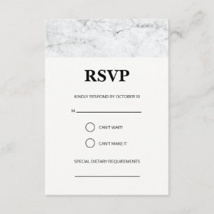 Moderne RSVP-Karte für Hochzeit in Marmor RSVP Karte