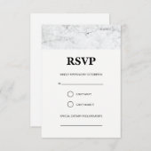 Moderne RSVP-Karte für Hochzeit in Marmor RSVP Karte (Vorne/Hinten)