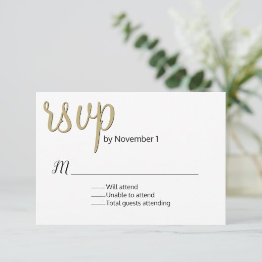 Moderne RSVP-Karte für Hochzeiten RSVP Karte (Stehend Vorderseite)