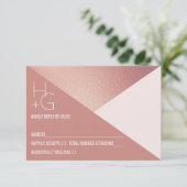 Moderne RSVP-Karte für Minimalistische Geometrie Einladung (Stehend Vorderseite)