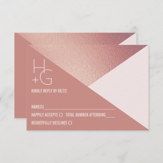 Moderne RSVP-Karte für Minimalistische Geometrie Einladung (Vorne/Hinten)